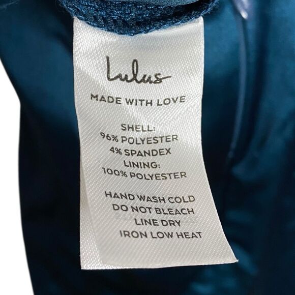 Lulus Maxi Dress Womens XL Satin Stunning Arrival Dark Teal Off The Shoulder NWT - Picture 11 of 14